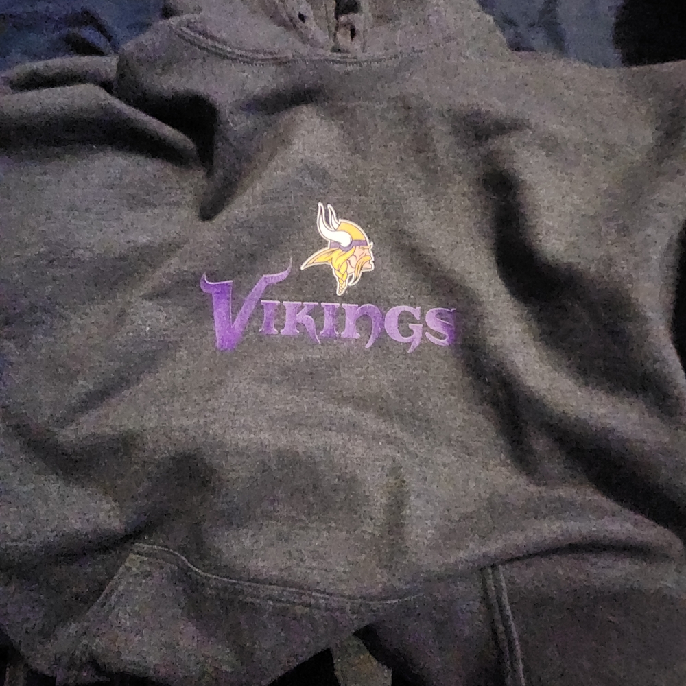 NFL Vikings Gray and Purple Hoodie..worn Once....🏈